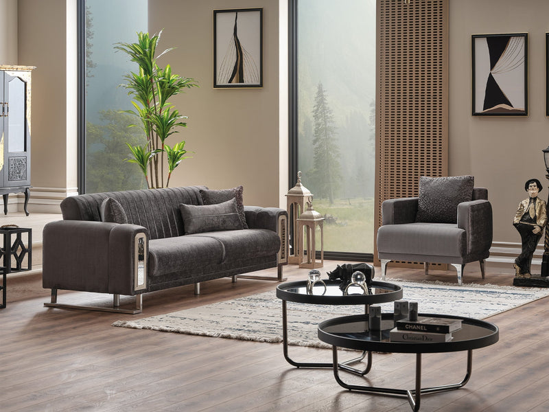Lotus Convertible Sofa Grey in Grey - 101-LOT-14245-3