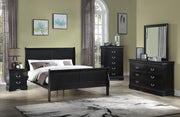 Louis Philip Black Sleigh Bedroom Set - Lara FurnitureBedroom Set