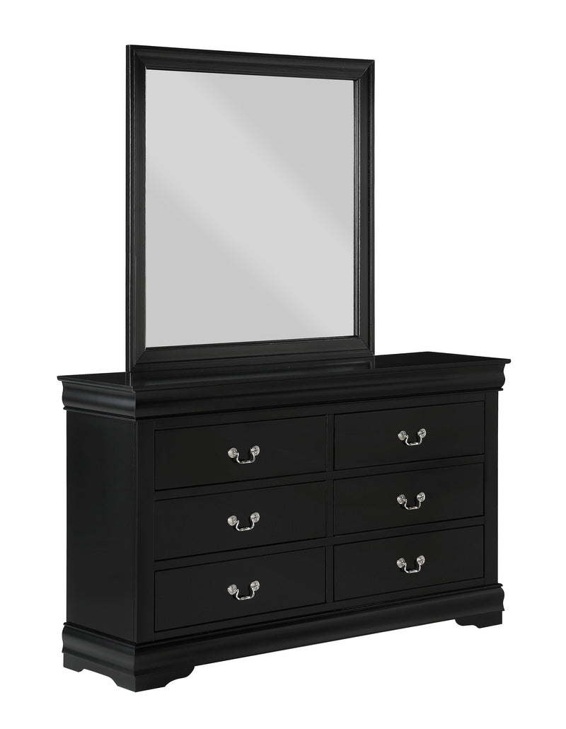 Louis Philip Black Sleigh Bedroom Set - Lara FurnitureBedroom Set