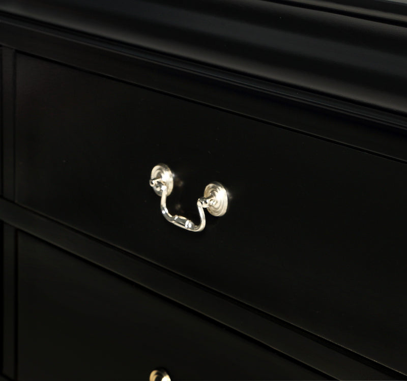 Louis Philip Black Sleigh Bedroom Set - Lara FurnitureBedroom Set