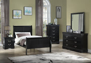 Louis Philip Black Sleigh Youth Bedroom Set - Lara FurnitureYouth Bedroom Set