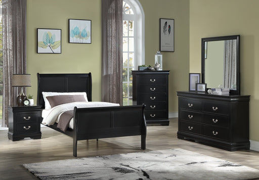 Louis Philip Black Sleigh Youth Bedroom Set - Lara FurnitureYouth Bedroom Set