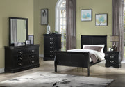  Louis Philip Black Youth Sleigh Bedroom Set - Lara FurnitureYouth Bedroom Set