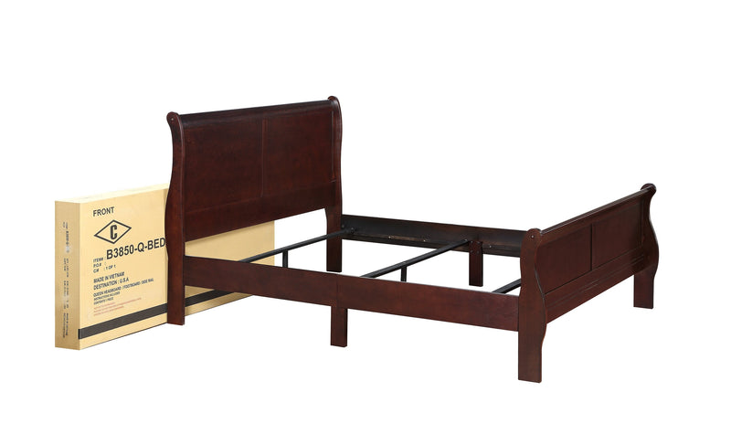 Louis Philip Cherry King Sleigh Bed - Lara FurnitureKing Bed