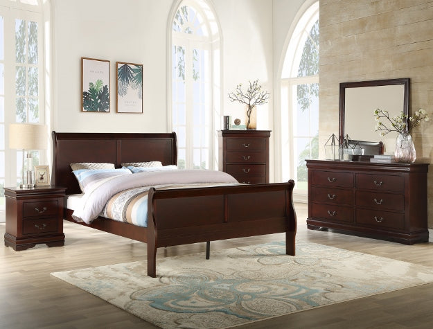 Louis Philip Cherry Twin Sleigh HB/FB - B3850-T-HBFB