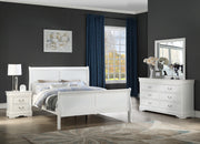 Louis Philip White Sleigh Bedroom Set - Lara FurnitureBedroom Set