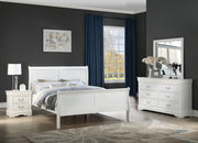 Louis Philip White Sleigh Bedroom Set - Lara FurnitureBedroom Set