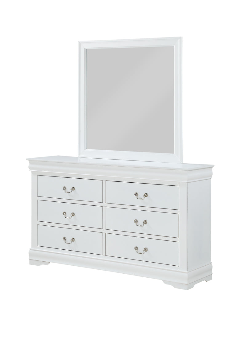 Louis Philip White Sleigh Bedroom Set - Lara FurnitureBedroom Set