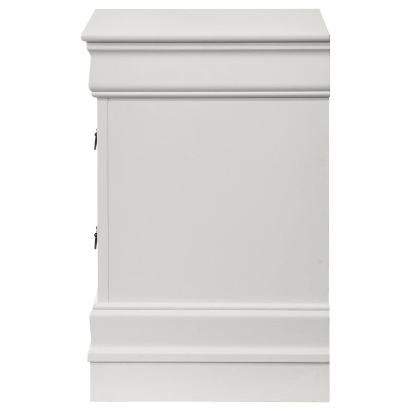 Louis Philippe 2-drawer Nightstand Bedside Table White - 202442