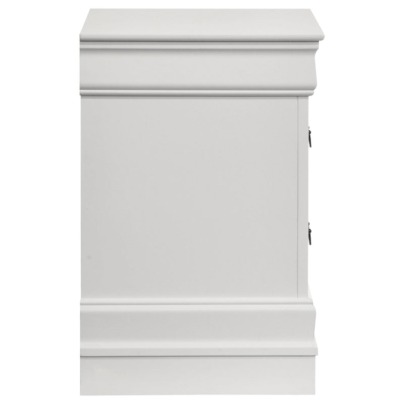 Louis Philippe 2-drawer Nightstand Bedside Table White - 202442