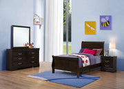 Louis Philippe 4-piece Twin Bedroom Set Cappuccino - 202411T-S4