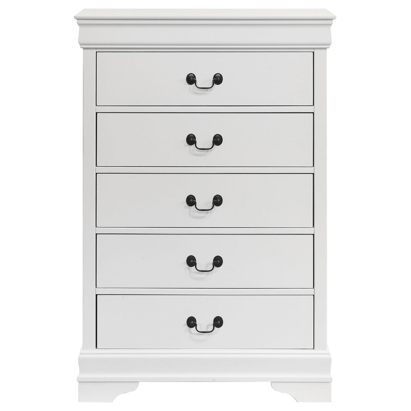 Louis Philippe 5-drawer Bedroom Chest White - 202445