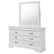 Louis Philippe 6-drawer Dresser and Mirror White - 202443M