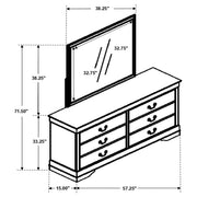 Louis Philippe 6-drawer Dresser with Mirror Cappuccino - 202413M