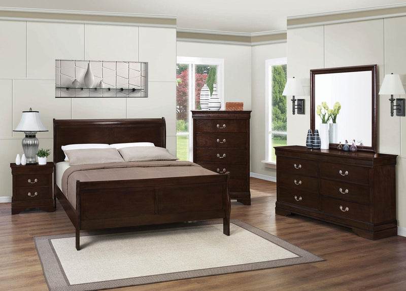 Louis Philippe 6-drawer Dresser with Mirror Cappuccino - 202413M