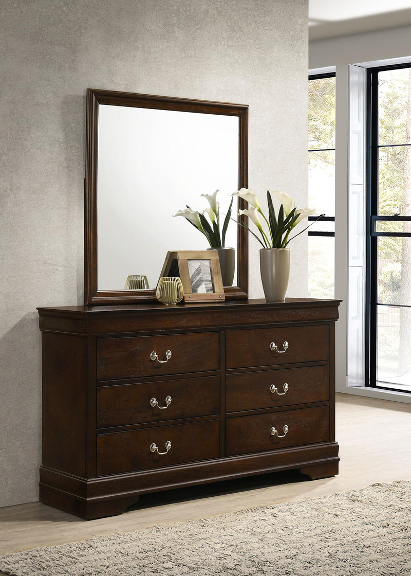 Louis Philippe 6-drawer Dresser with Mirror Cappuccino - 202413M