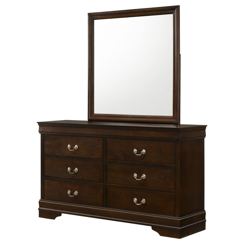 Louis Philippe 6-drawer Dresser with Mirror Cappuccino - 202413M