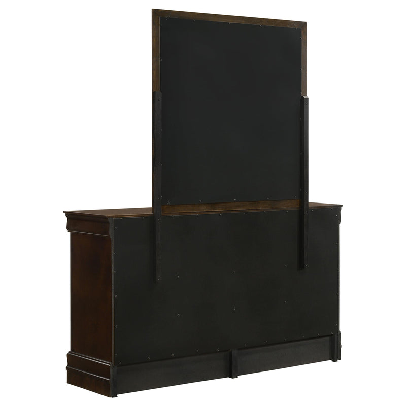 Louis Philippe 6-drawer Dresser with Mirror Cappuccino - 202413M