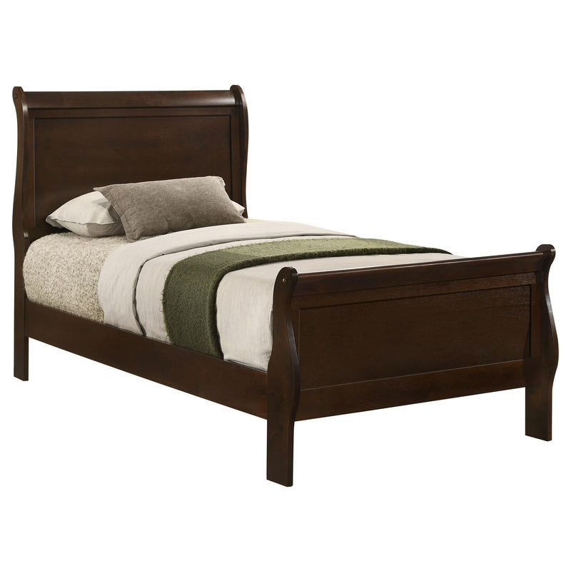 Louis Philippe Wood Twin Sleigh Bed Cappuccino - 202411T