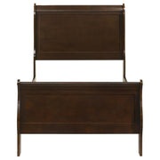 Louis Philippe Wood Twin Sleigh Bed Cappuccino - 202411T