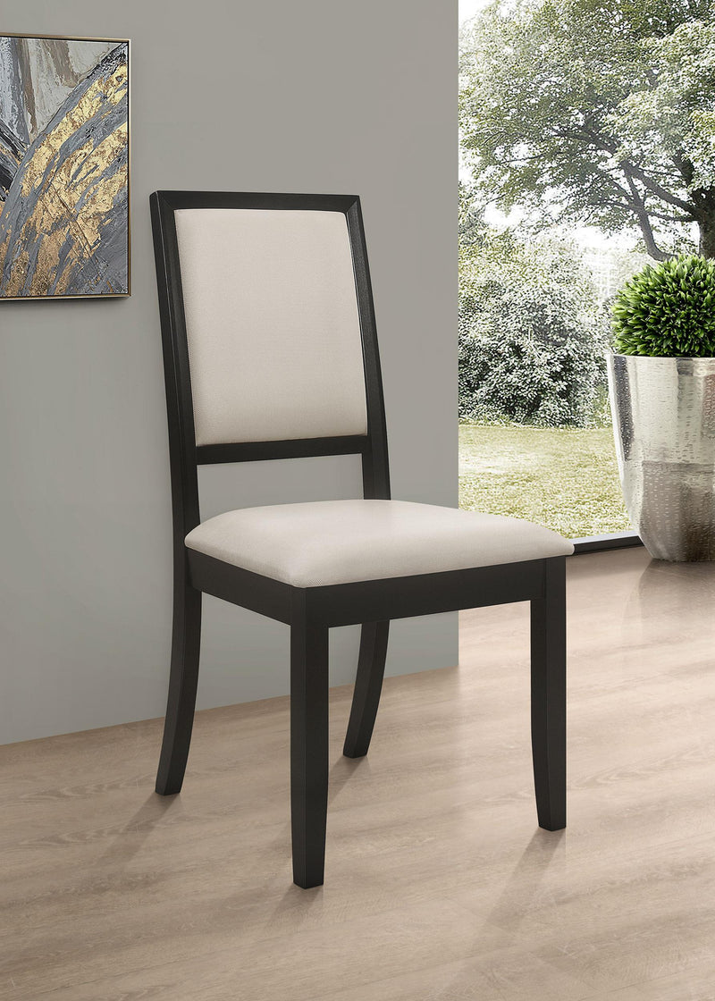 Louise Upholstered Wood Dining Side Chair Black (Set of 2) - 101562