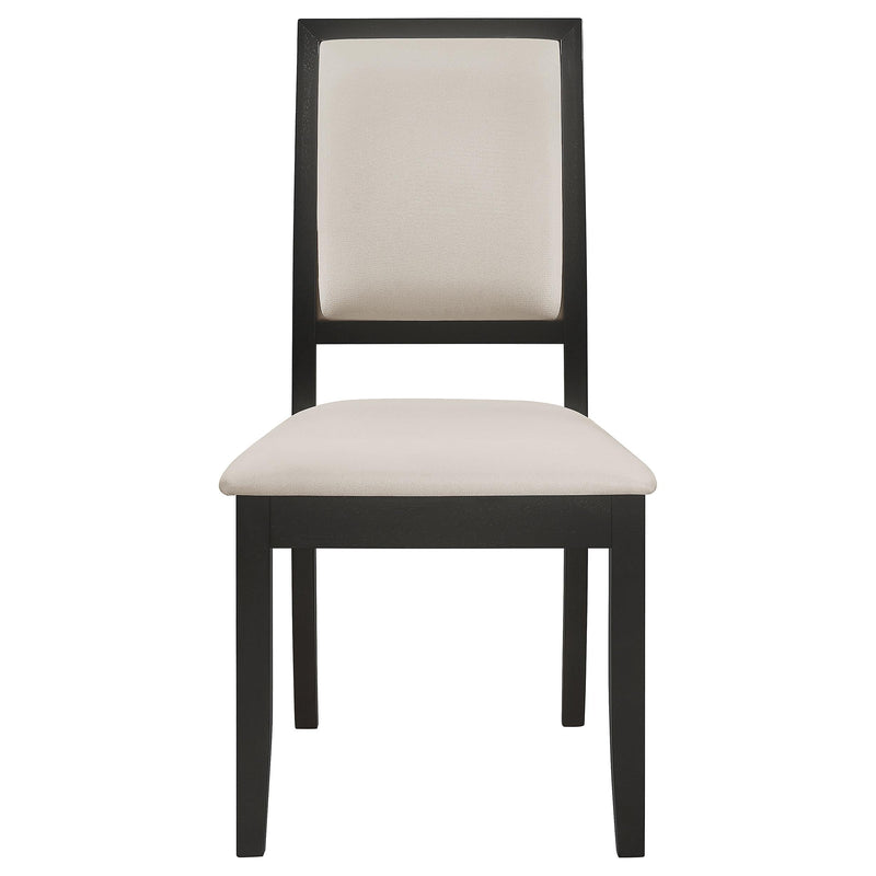 Louise Upholstered Wood Dining Side Chair Black (Set of 2) - 101562