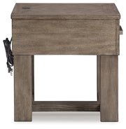 Loyaska Grayish Brown/White End Table - T854-3