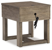 Loyaska Grayish Brown/White End Table - T854-3