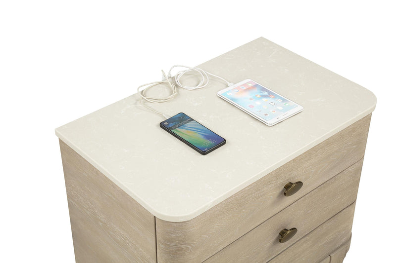 Lucaire 3-drawer Nightstand Bedside Table Sandstone - 225182