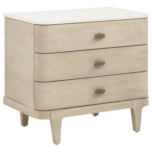Lucaire 3-drawer Nightstand Bedside Table Sandstone - 225182