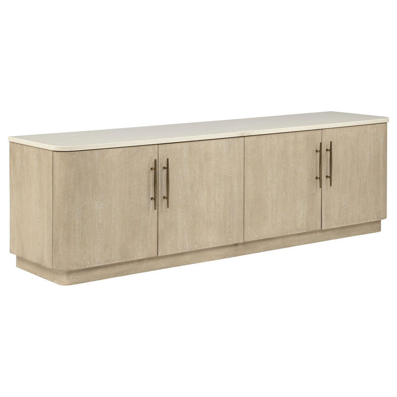 Lucaire 4-Door TV Stand for TVs up to 77 Inches Honed Cream and Sandstone - 706743