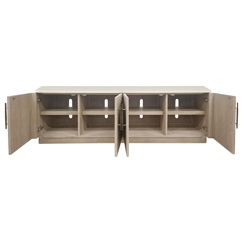 Lucaire 4-Door TV Stand for TVs up to 77 Inches Honed Cream and Sandstone - 706743