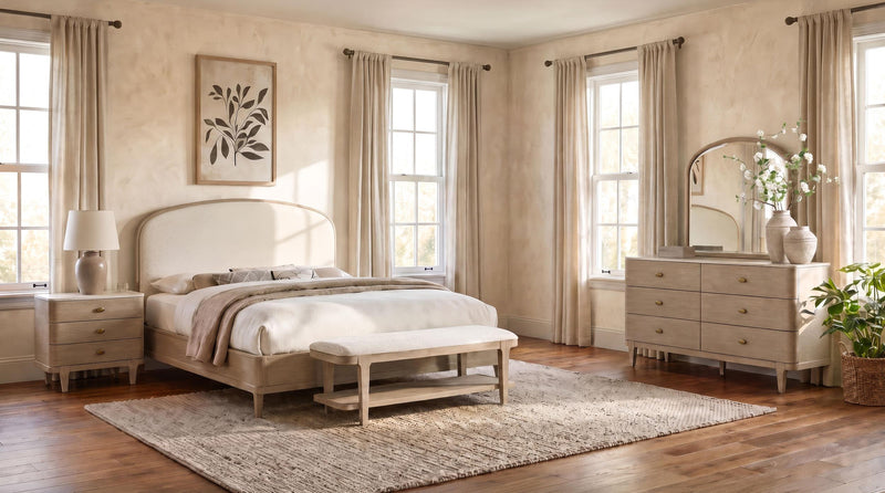 Lucaire 4-piece Eastern King Bedroom Set Sandstone - 225181KE-S4