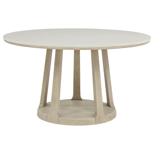 Lucaire 54-inch Round Cultured Marble Dining Table Sandstone - 105967