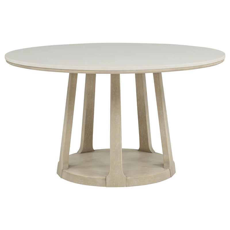 Lucaire 54-inch Round Cultured Marble Dining Table Sandstone - 105967