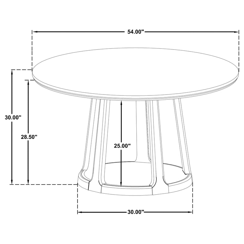 Lucaire 54-inch Round Cultured Marble Dining Table Sandstone - 105967