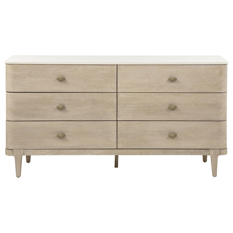 Lucaire 6-drawer Dresser Cabinet Sandstone - 225183