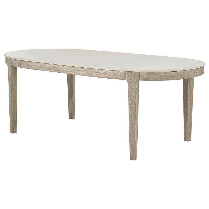 Lucaire 84-inch Cultured Marble Top Dining Table Honed Cream - 105960