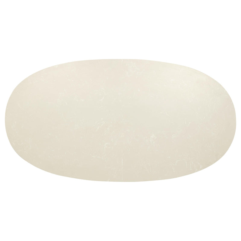 Lucaire Oval Cultured Marble Top Coffee Table Honed Cream and Sandstone - 706748