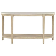 Lucaire Oval Cultured Marble Top Console Table Honed Cream and Sandstone - 706749