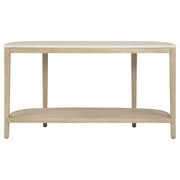 Lucaire Oval Cultured Marble Top Console Table Honed Cream and Sandstone - 706749