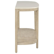 Lucaire Oval Cultured Marble Top Console Table Honed Cream and Sandstone - 706749