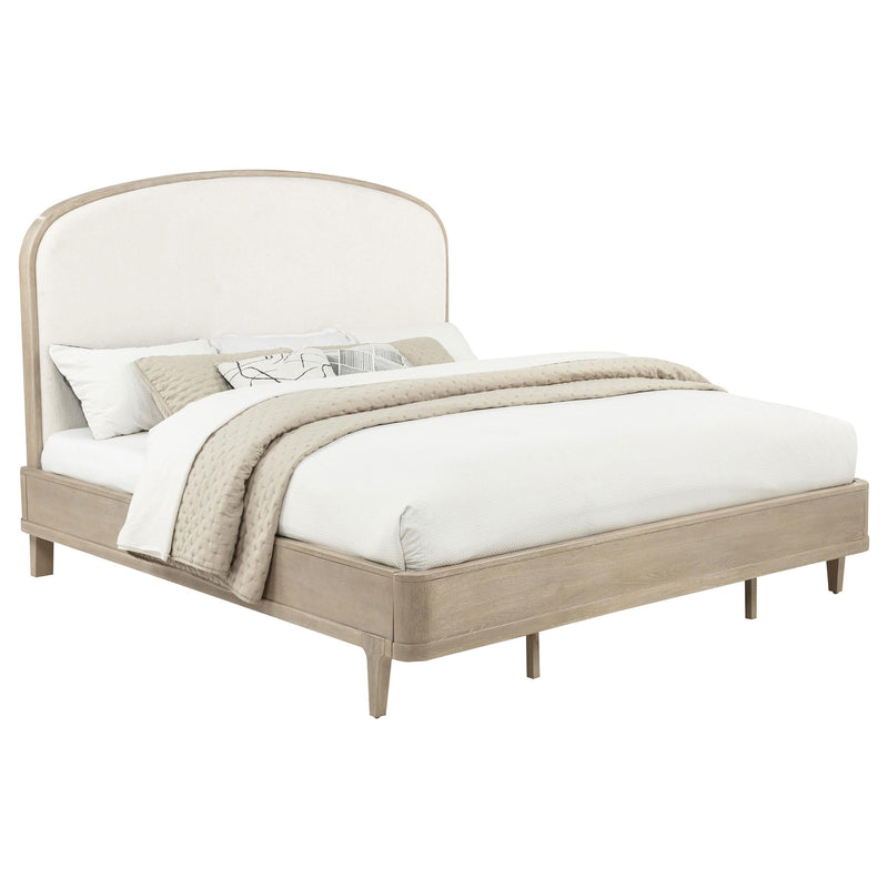 Lucaire Queen Upholstered Panel Bed Sandstone - 225181Q