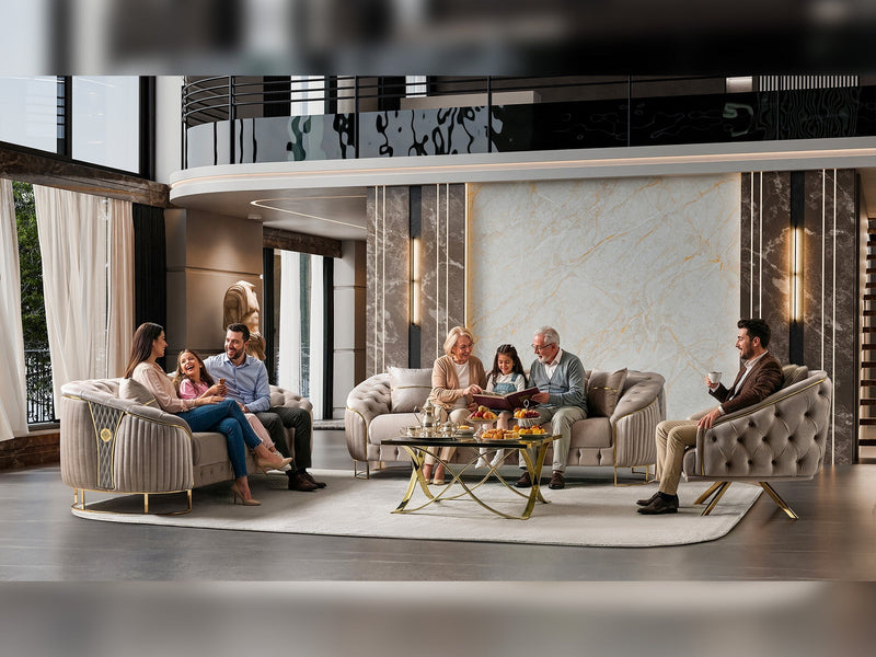 Lucas 3-pieces (Sofa & Loveseat & Chair) Livingroom Set in Beige - 200-ST-LUC-TURKO276-321