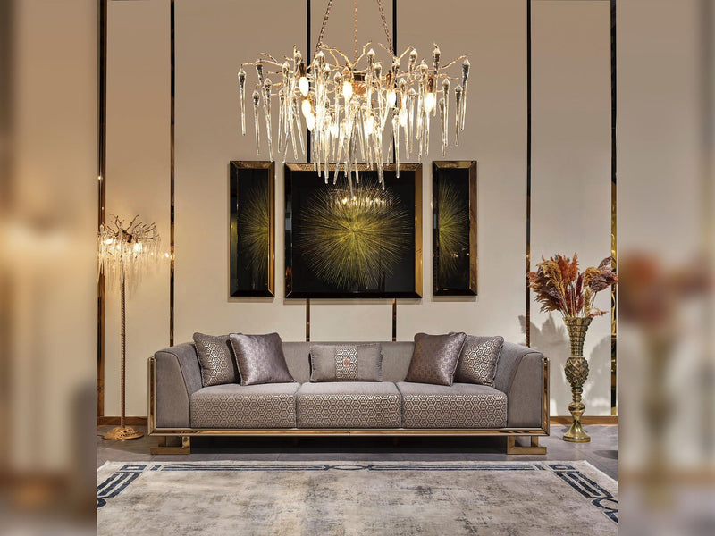 Lucas 4-pieces (2 Sofa & 2 Chair) Livingroom in Grey - 200-MUM-LUC-3311