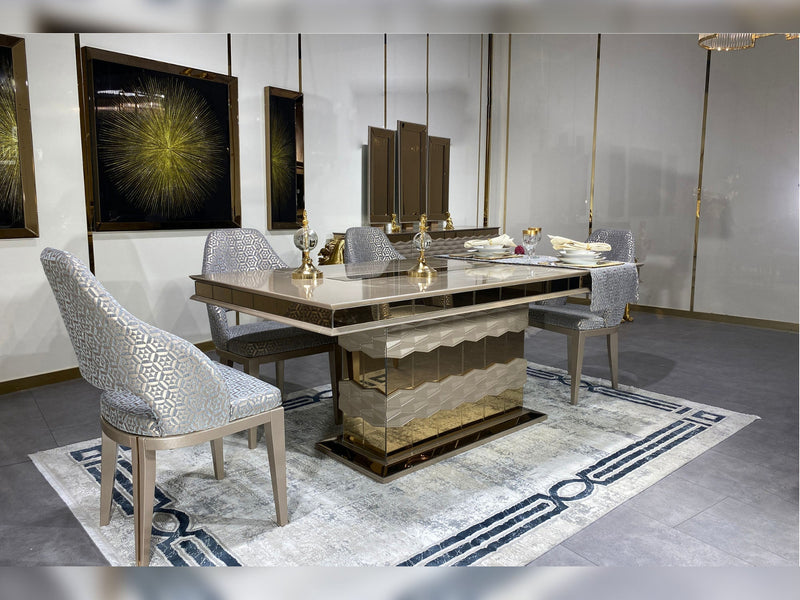 Lucas Diningroom (Consol With Mirror & Dining Table & 6 Dining Chair) - 200-MUM-LUC-DT-6-SET