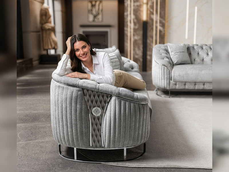 Lucas Stationary Loveseat in Grey - 200-ST-LUC-HENRY04-2