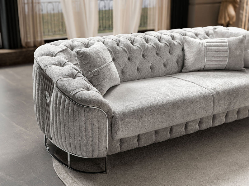 Lucas Stationary Loveseat in Grey - 200-ST-LUC-HENRY04-2