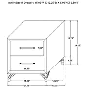 Lucia 2-drawer Nightstand Bedside Table Black - 224992