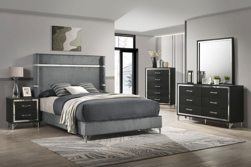 Lucia 2-drawer Nightstand Bedside Table Black - 224992
